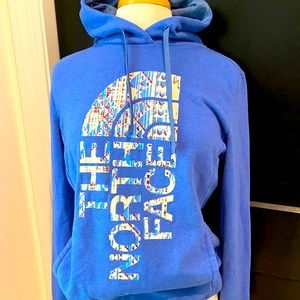 Blue The North Face sweatshirt hoodie jacket